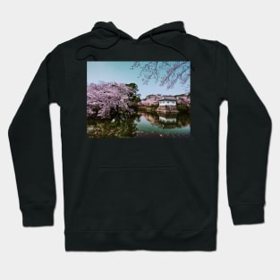 Japanese Castle Moat in Spring Hoodie